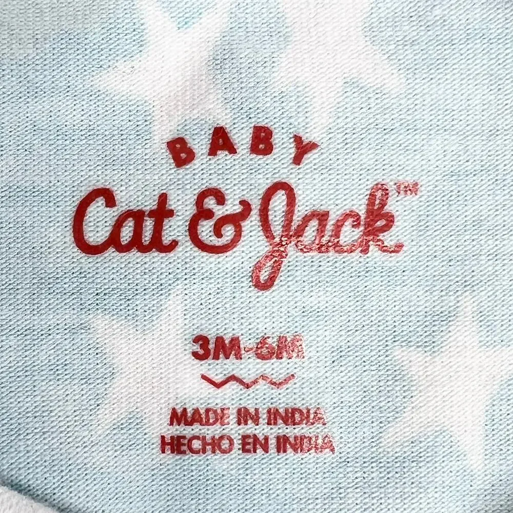 Cat & Jack Bubble Romper Baby 3-6M Blue White Star Print Patriotic Summer
